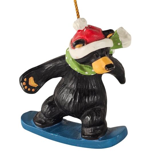 Bearfoots Jeff Fleming Big Sky Carver Snowboarding Bear Ornament 2.75” Christmas - Picture 2 of 16